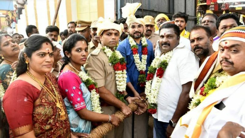 தேனி மாவட்டம் வீரபாண்டி ஸ்ரீ கௌமாரியம்மன் கோவில் சித்திரை திருவிழாவை தேரோட்டம் நடைபெற்றது…