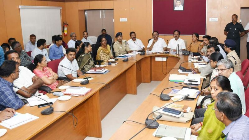 தமிழ்நாடு முதலமைச்சர் சேலம் வருகையையொட்டி, முன்னேற்பாடு பணிகள் குறித்து அனைத்துத்துறை அலுவலர்களுடனான ஆலோசனைக்கூட்டம் சுற்றுலாத்துறை அமைச்சர் இரா.இராஜேந்திரன் தலைமையில் நடைபெற்றது