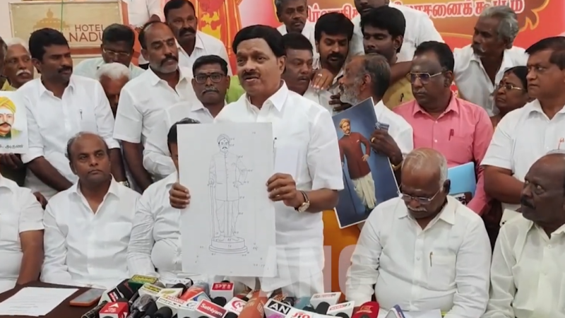 மதுரையில் அமைய உள்ள 140 அடி உயர சிதம்பரனார் சிலைக்கு வரும் 22ம் தேதி குடியரசு துணைத்தலைவர் சி.பி.இராதாகிருஷ்ணன் அடிக்கல் நாட்ட உள்ளார் என புதிய நீதிக்கட்சி தலைவர் ஏ.சி.சண்முகம் பேட்டி.