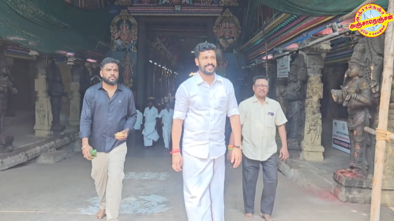 மதுரையில் திமுக வேட்பாளர் பாலாஜி மீனாட்சி அம்மன் கோவில் சுவாமி தரிசனத்திற்கு பிறகு petty …