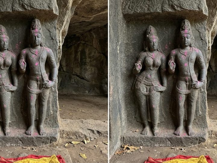 *ஒட்டன்சத்திரம் அருகே 17-ம் நூற்றாண்டை சேர்ந்த யோகி, அவரது மனைவி நடுகல் கண்டுபிடிப்பு*